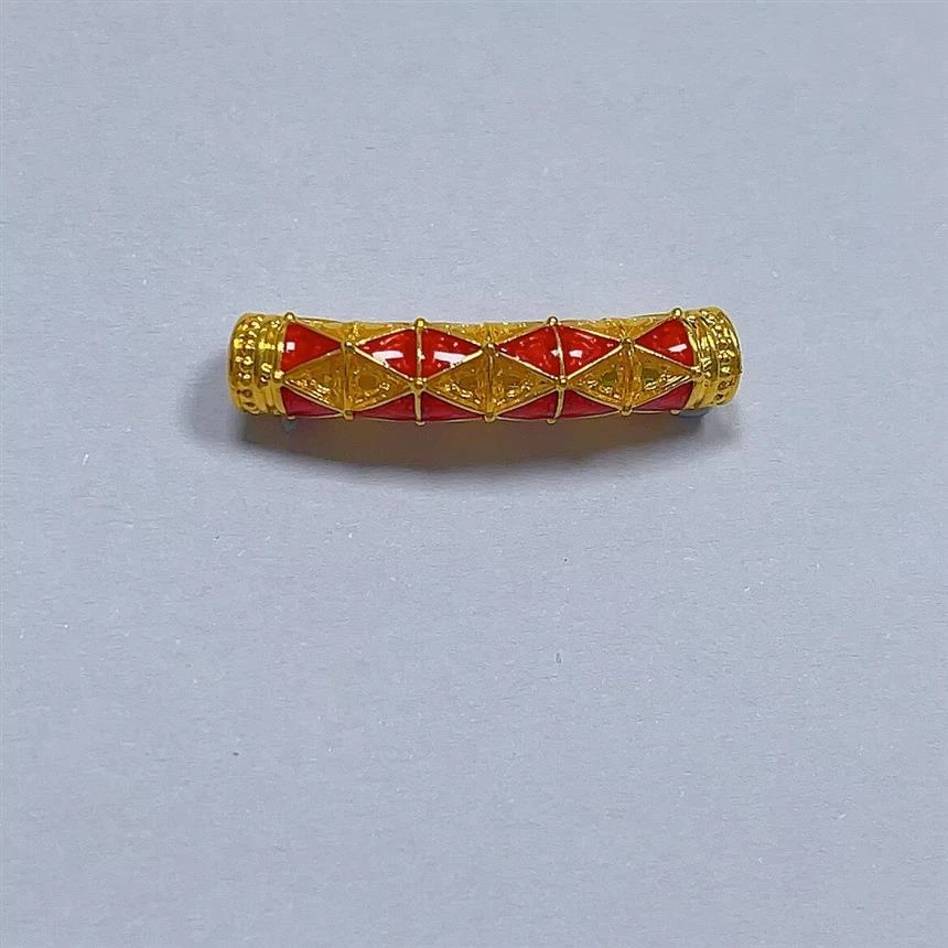 福满圆珠宝  黄金999投资金 无氰微硬金菱格弯管