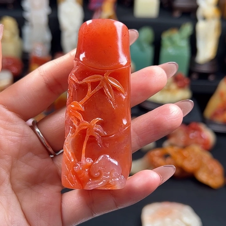 老***-寿山石高山水冻花石