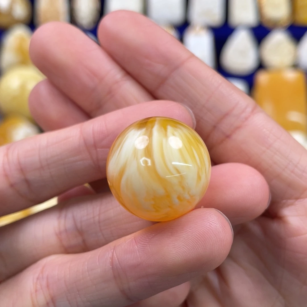 蜜蜡裸石未镶嵌琥珀蜜蜡珠子卡21.5mm