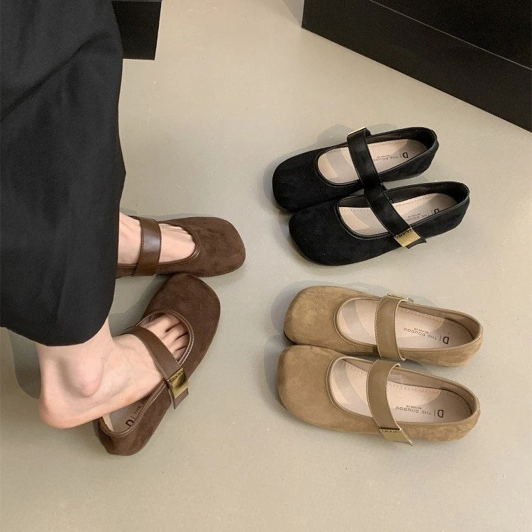 爆款2025显瘦圆头玛丽珍鞋百搭春夏软底一字带韩系女鞋时尚小单鞋