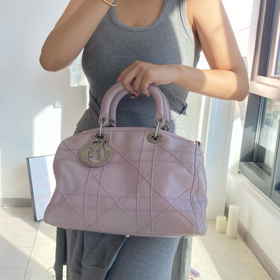 95新 DIOR/迪奥 dior香芋色波士顿手提包