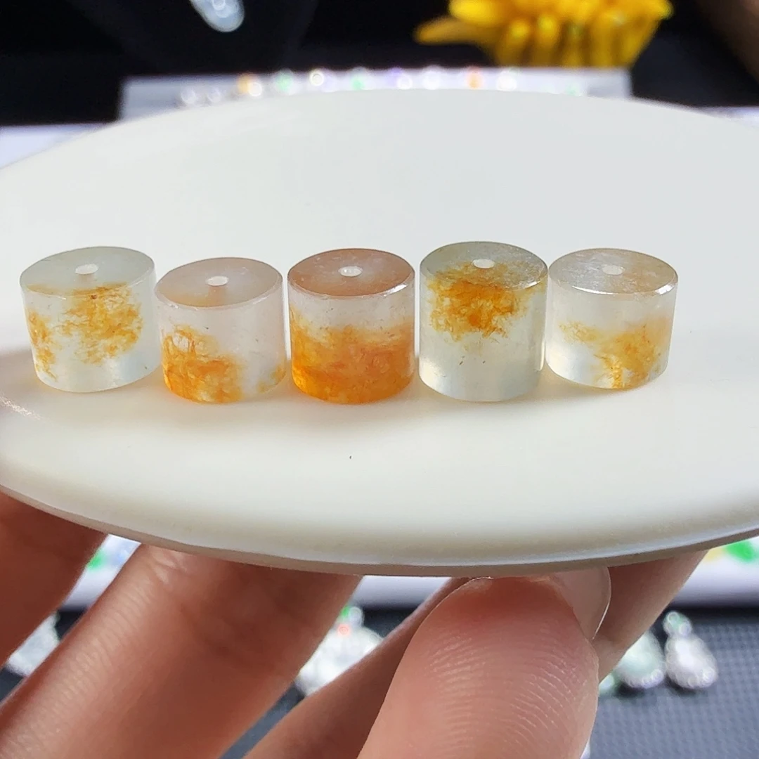 翡翠未镶嵌颈饰一套特色桶珠