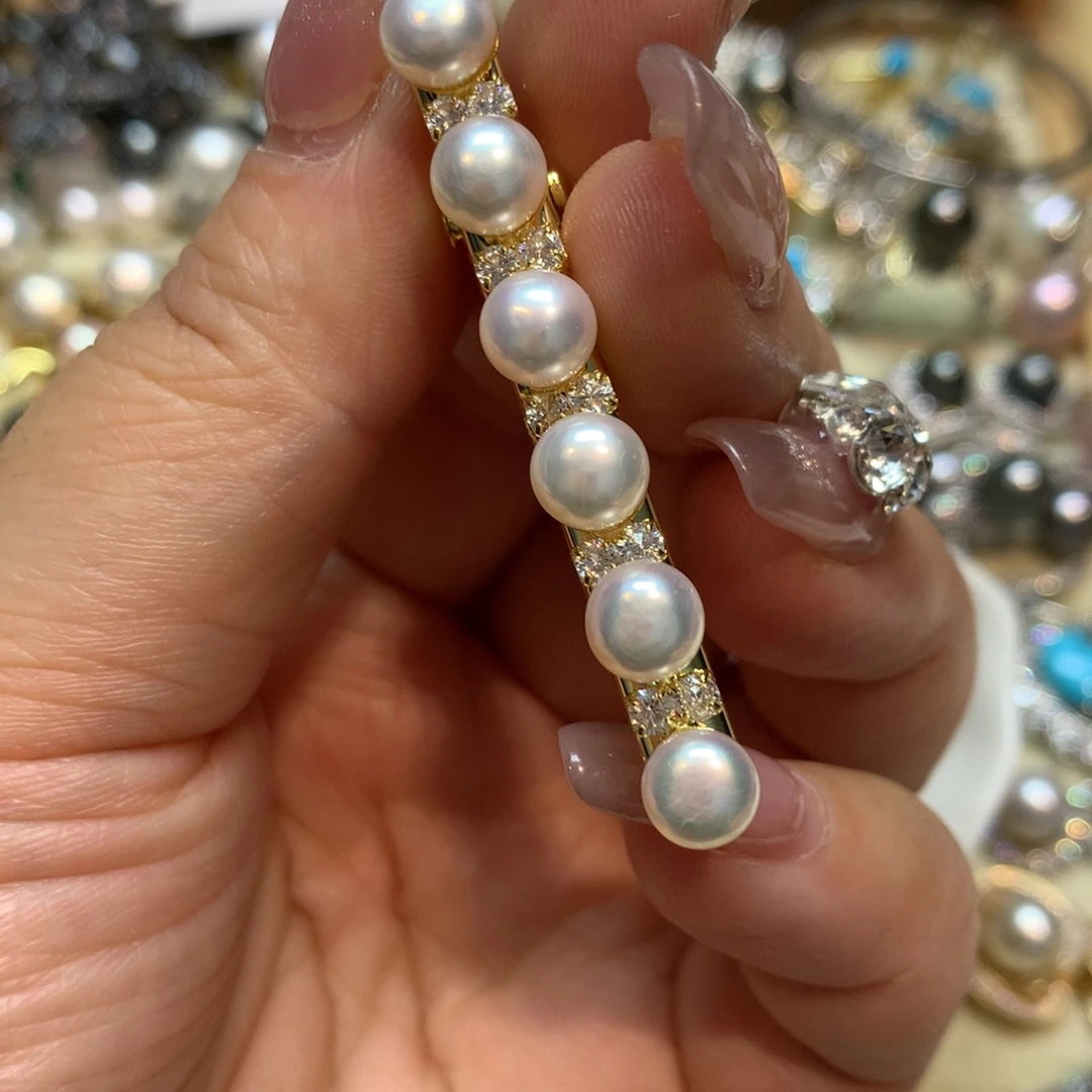 淡水珍珠发饰未镶嵌