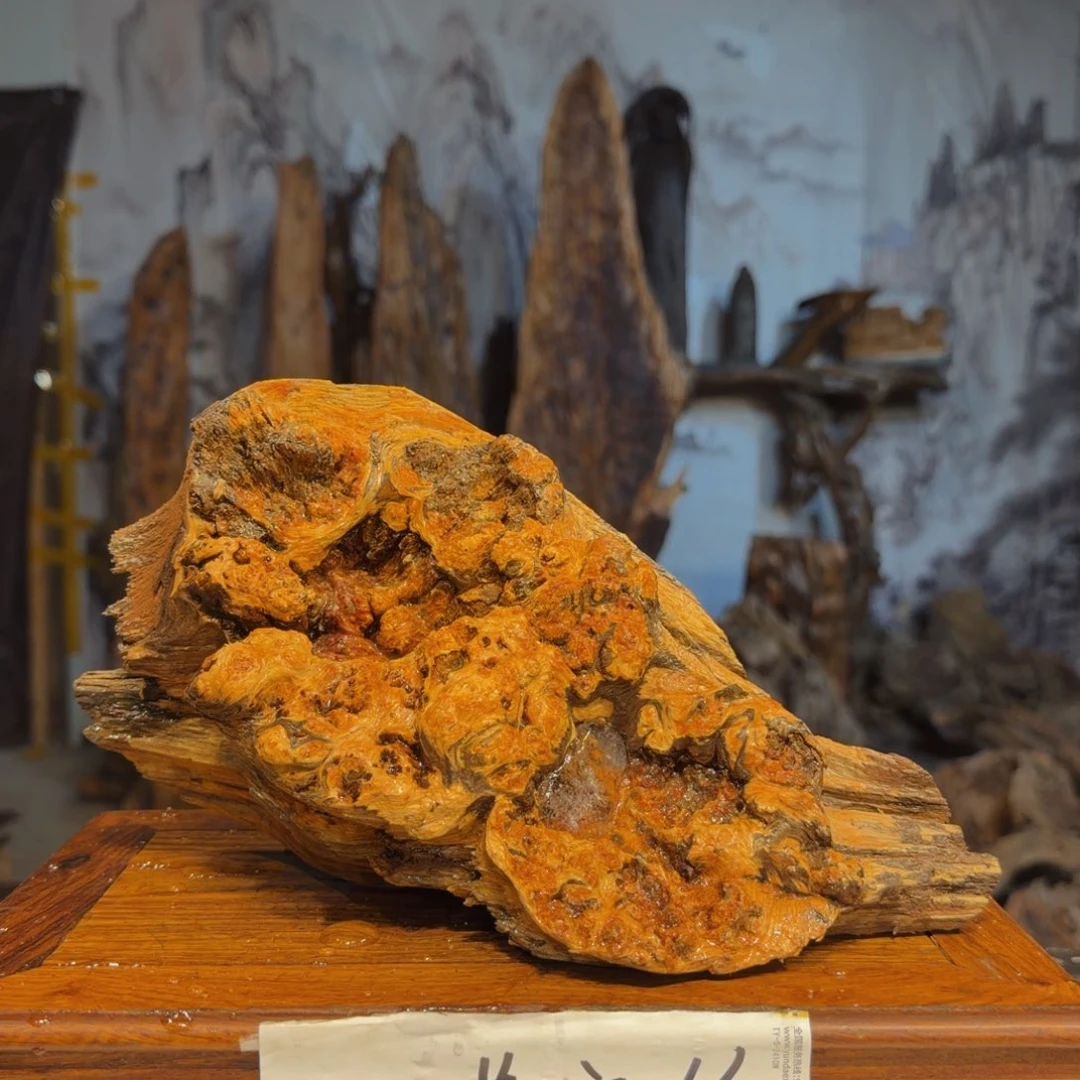 红***子木三丰琥珀木 天然摆件85