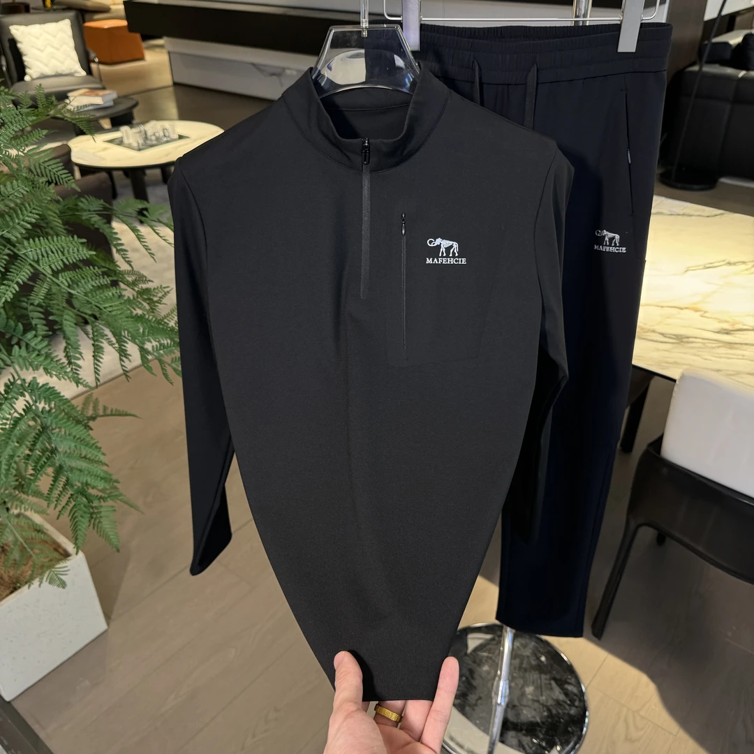 意大利MAFEHCIE 25年男士高奢户外运动拉链立领长袖T恤 1067 SDCZ