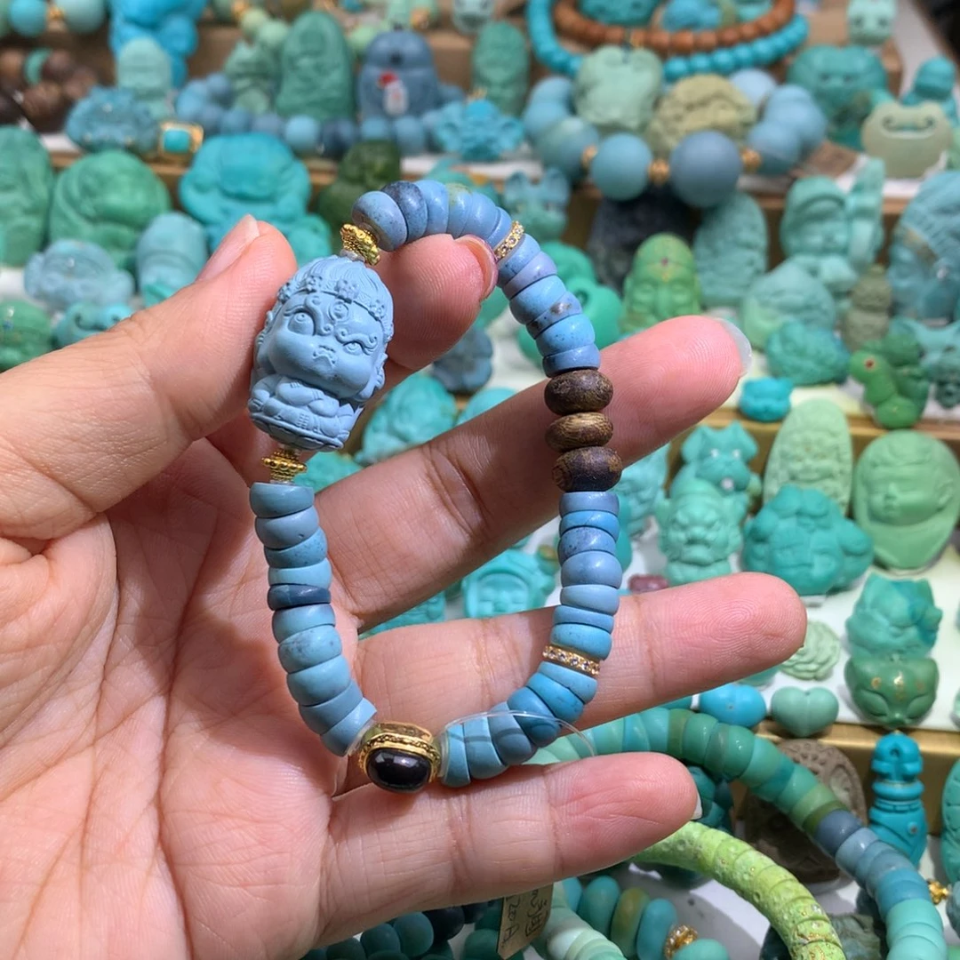 绿松石18K金镶嵌手链