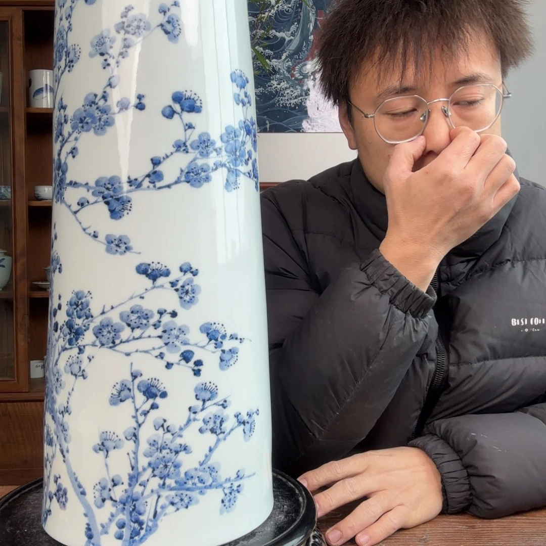 杯心**云一泓手作263墨梅花瓶