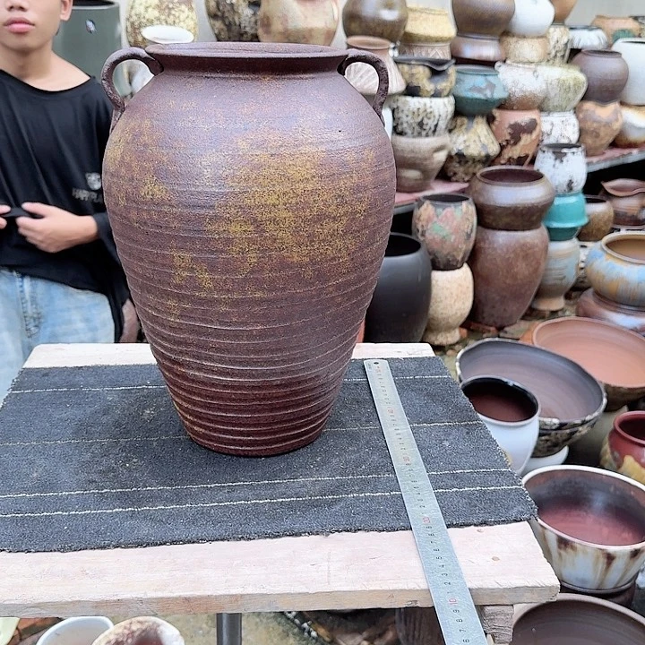 紫砂花盆高度37口径17无孔