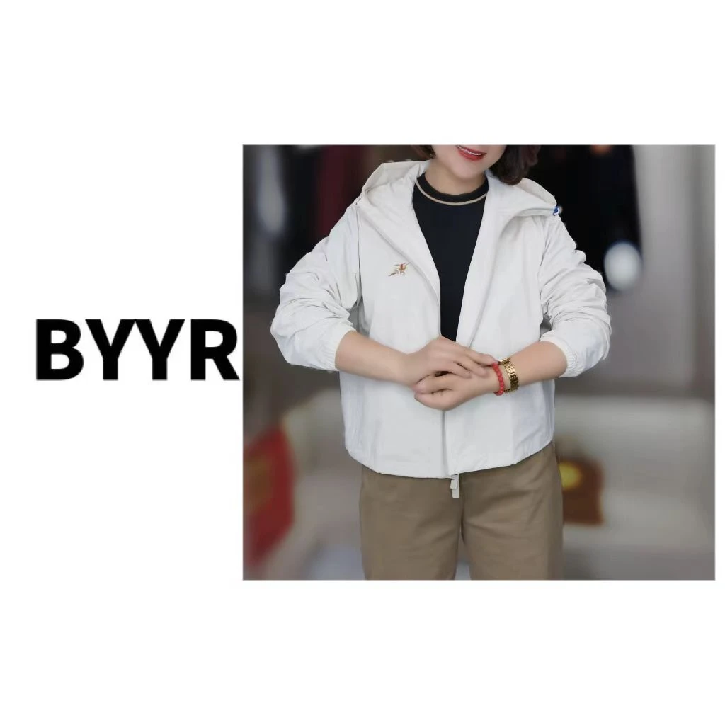 BYYR高定系列极简刺绣连帽风衣（深6648