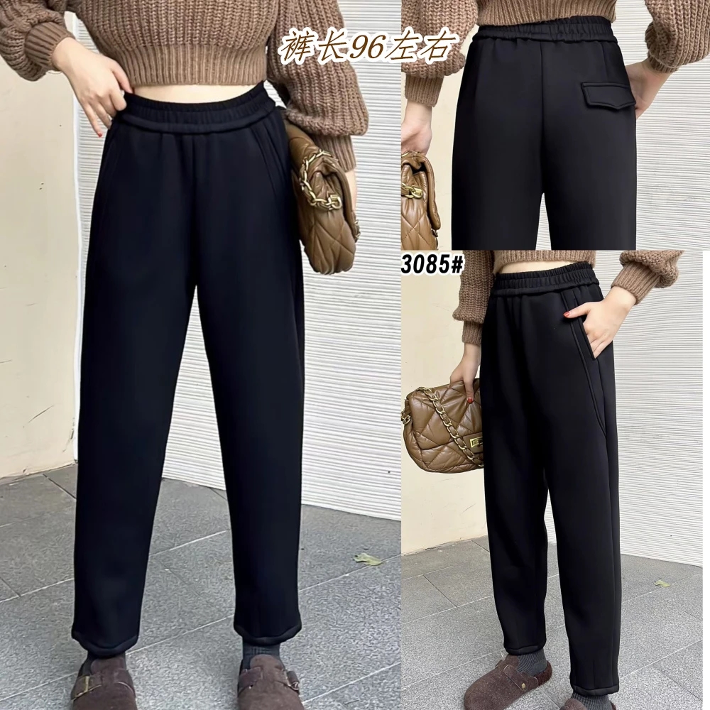 百搭净版松紧腰收胯显瘦加绒萝卜裤休闲裤