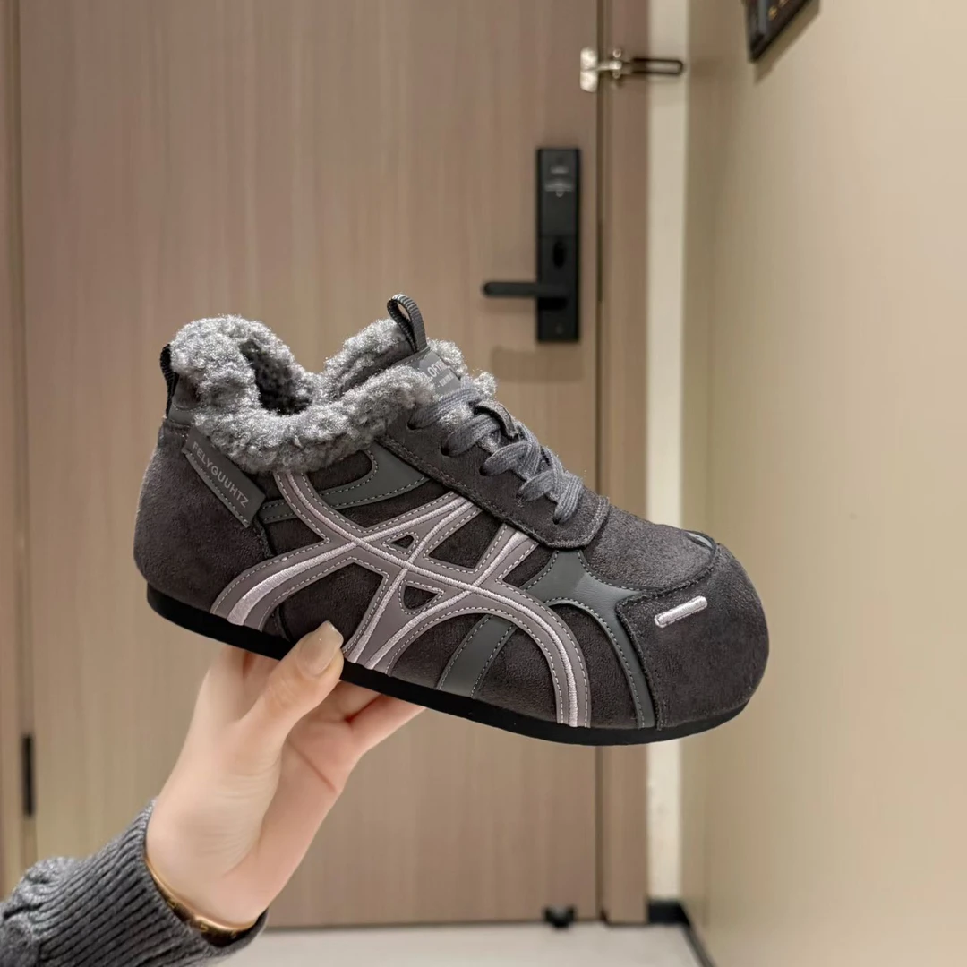 77-55新款3.5增高百搭拼色德训鞋女厚底软底休闲运动显脚小阿甘X