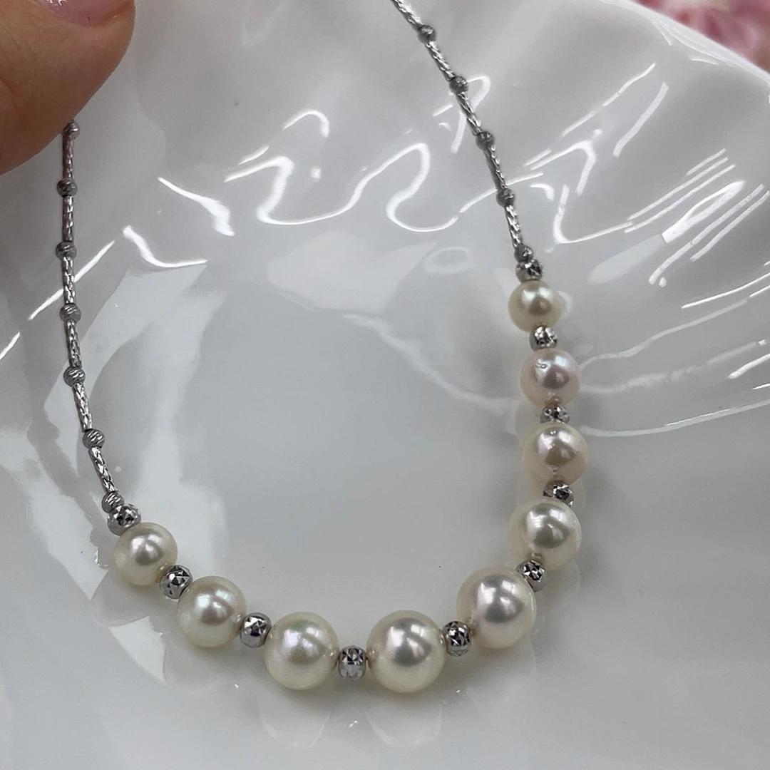 海水珍珠银S925镶嵌颈饰