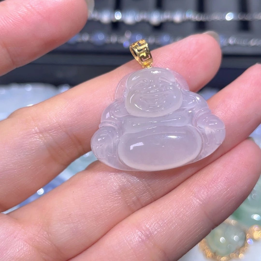 颈饰18K金镶嵌翡翠翡翠