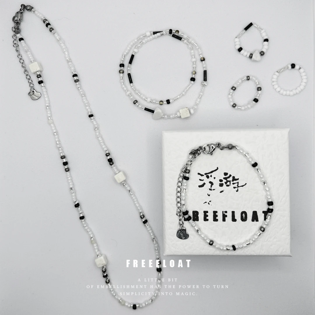 非金属亚克力项链 小众原创设计串珠手链戒指项链饰品百搭简约