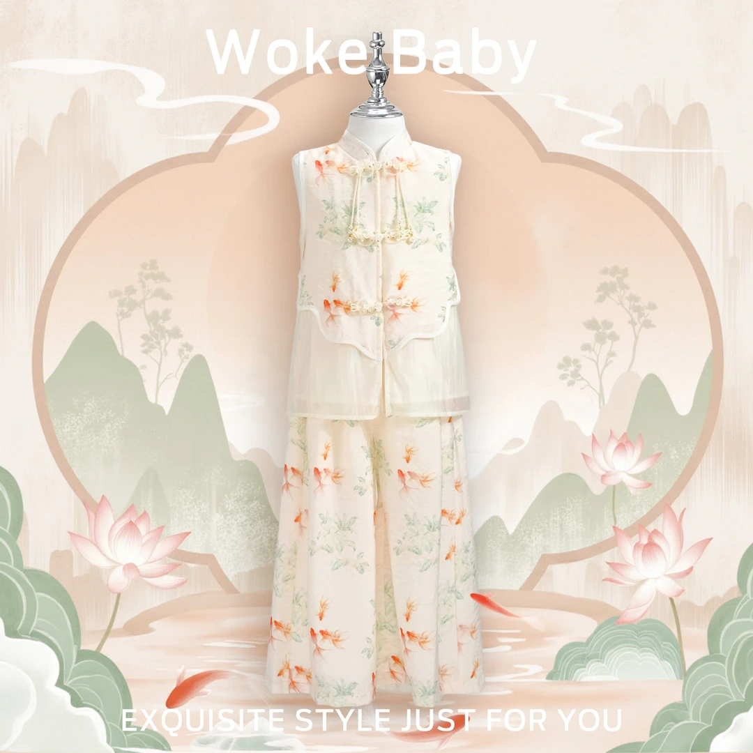 【锦鲤】女童夏季汉服2025新款上衣中国风古风裤子M5605