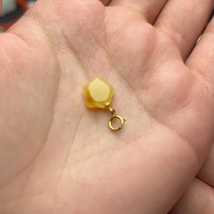 琥珀未镶嵌吊坠(不含链)星星吊坠（拍一发一）