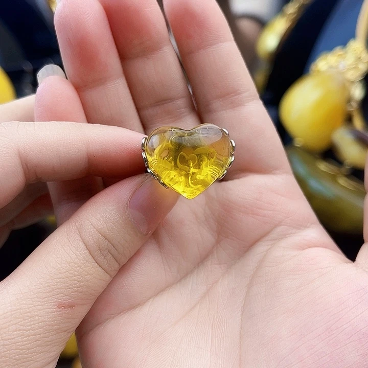 裸石琥珀银S925镶嵌