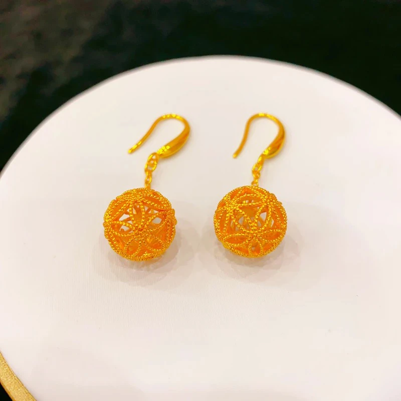 铜合金耳饰 耳饰 高定绣球耳坠