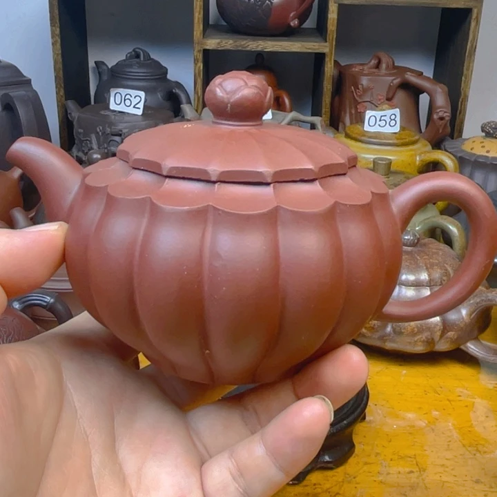 茶壶紫砂紫砂壶紫泥葵仿古230cc微微瑕
