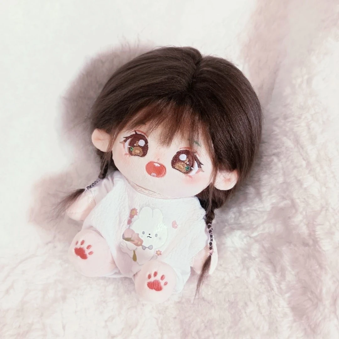 正版20cm棉花娃娃女孩公仔无属性骨架裸娃可换装玩偶生日礼物