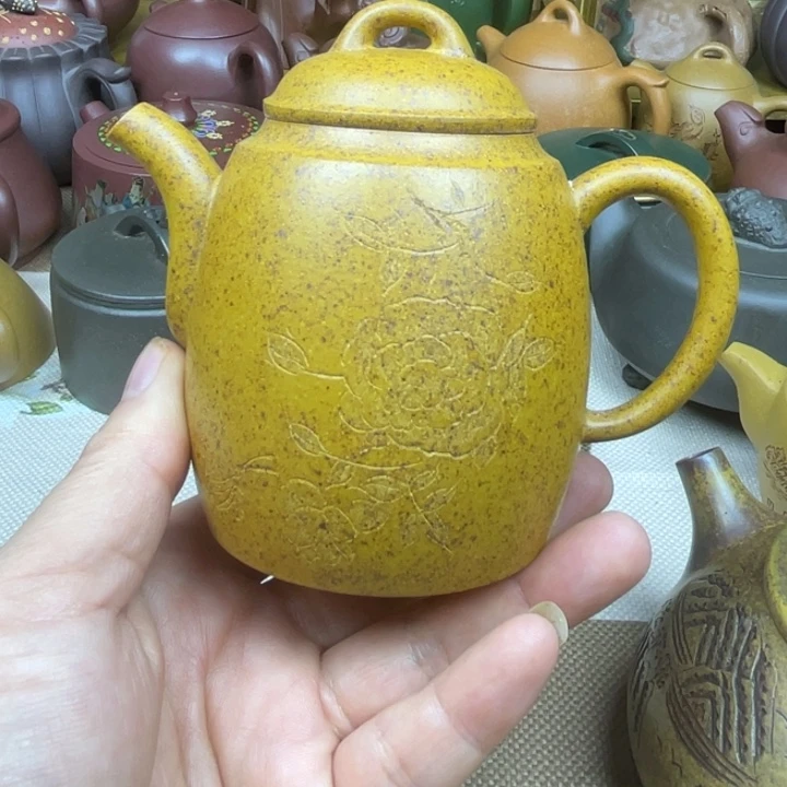 茶壶紫砂紫砂壶黄金段柴烧高汲思220cc