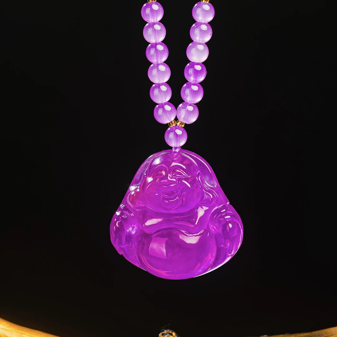 典雅级-dsj17精美时尚紫色厚装佛公项链