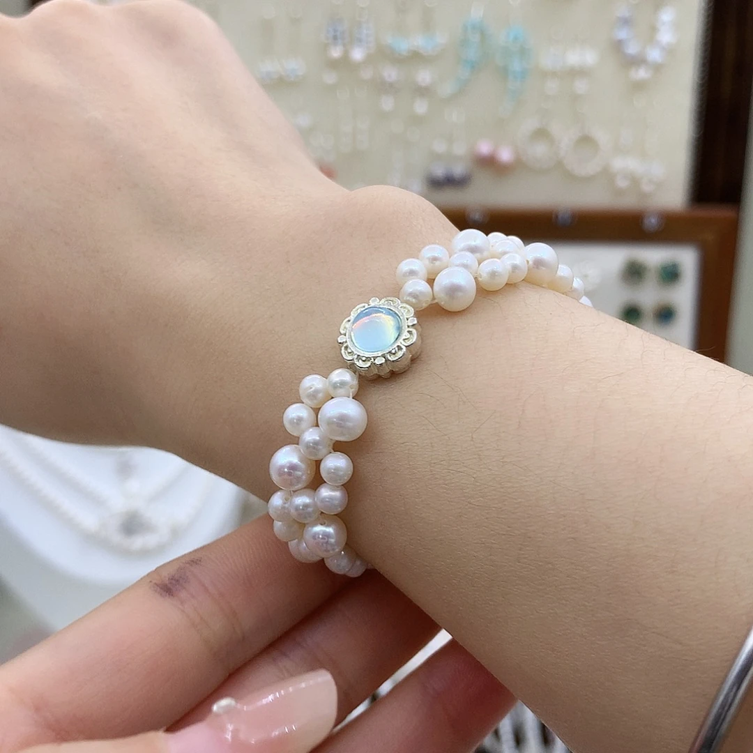 耳饰淡水珍珠银S925镶嵌