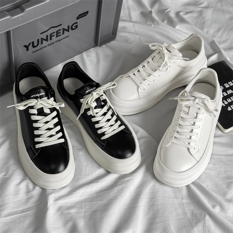 CPOZ2025小白鞋男士厚底增高百搭休闲板鞋户外旅行正装西服鞋子