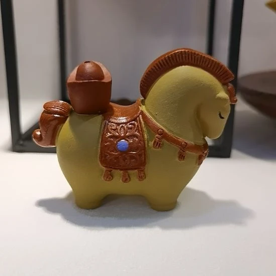 紫砂茶宠马上有钱紫砂茶宠摆件