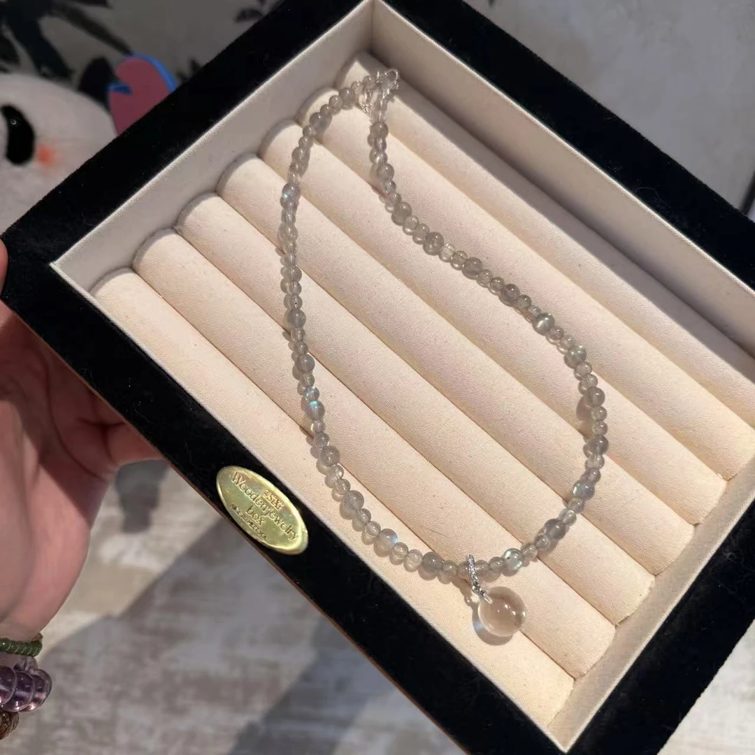 灰月光白水晶项链 多样性发其一Y96