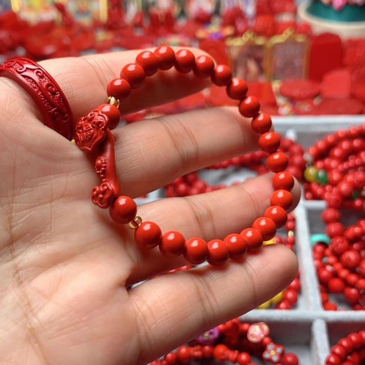 天然辰砂工艺品朱砂手串