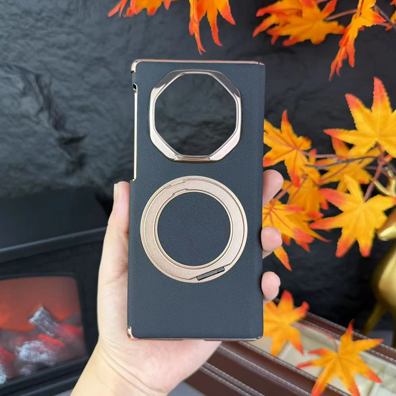 适用华为MateXT手机壳新款真皮磁吸旋转支架设计XT双中轴保护壳男