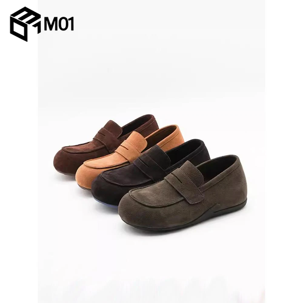 M01内增高复古平底勃肯鞋女秋季新款圆头时尚一脚蹬百搭单鞋