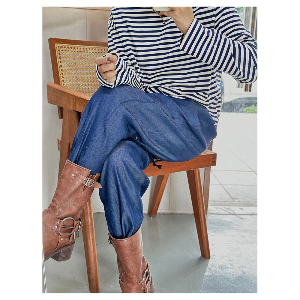 ZM1233夏季新款宽松松紧腰女士直筒休闲长裤