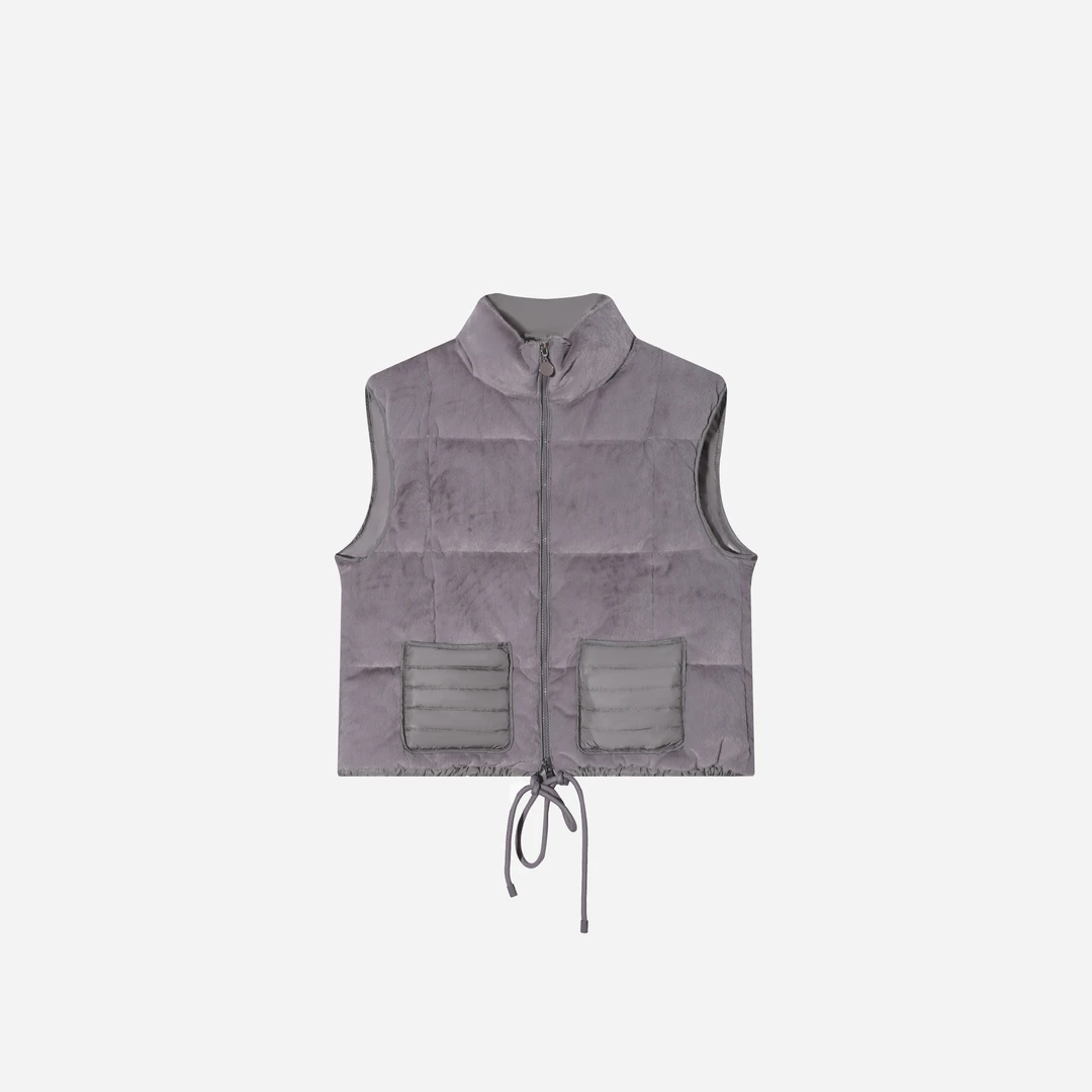 【珍珍1】冬季新款口袋款羽绒马甲拼接上衣面包服女士款16F610