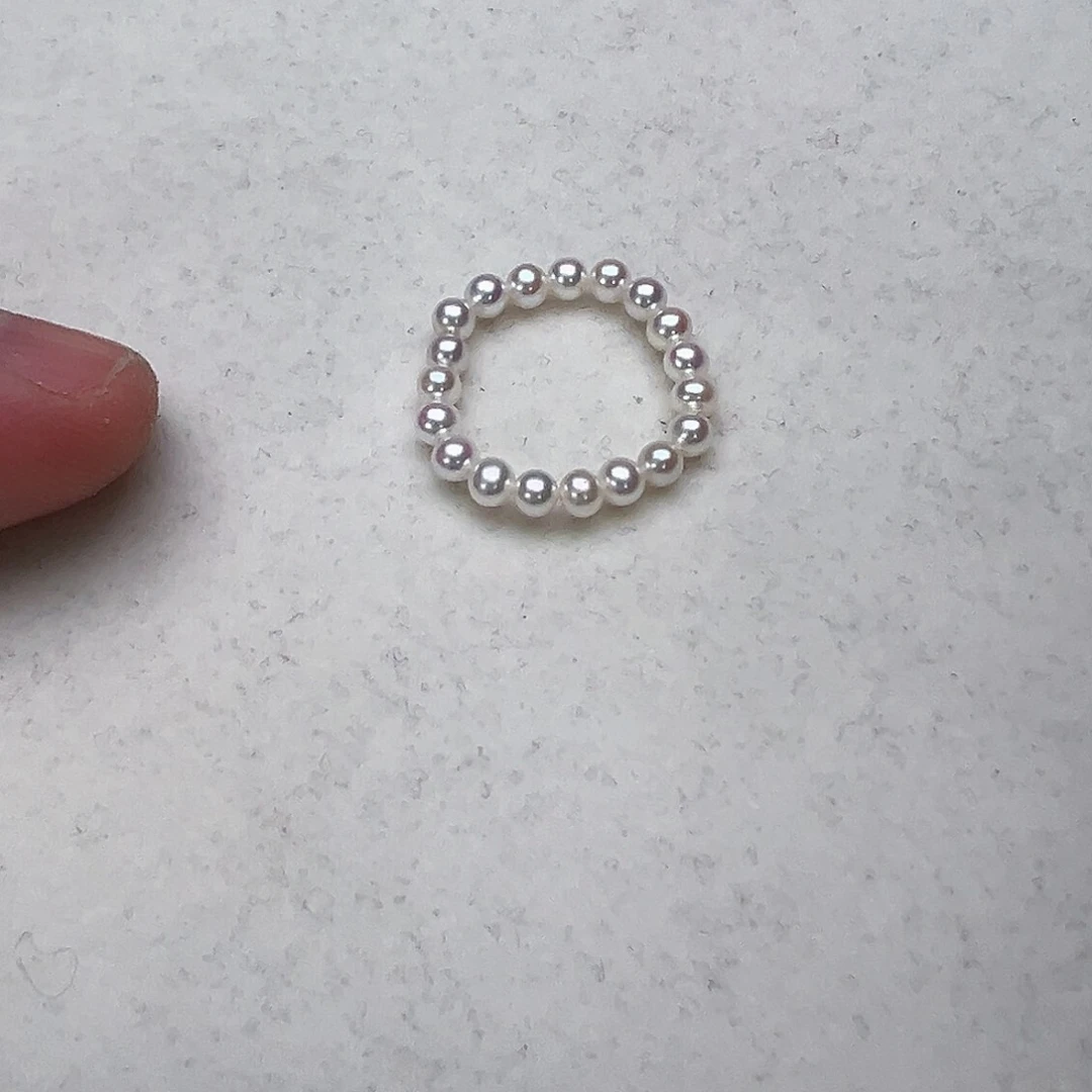 淡水珍珠戒指未镶嵌小珠圈戒