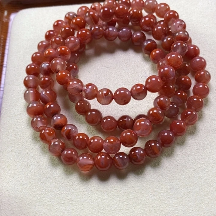 南红玛瑙未镶嵌手链7mm