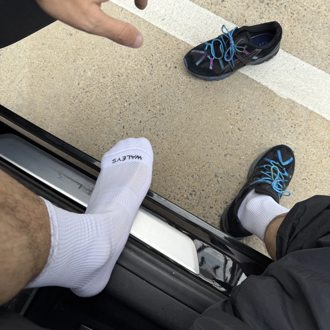 爆款新款夏季男中筒袜莱卡舒适高弹纹路慢跑运动健身纯白百搭日常