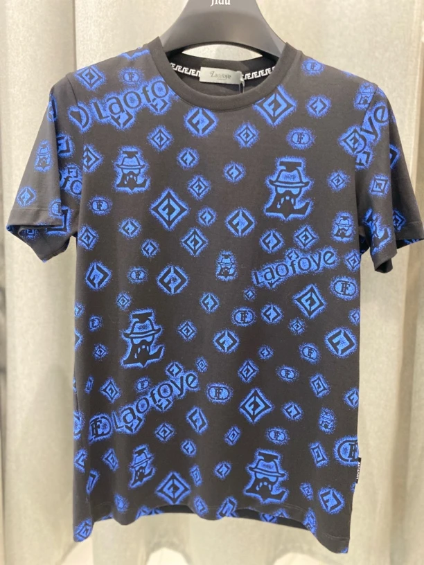 2025新品新款常规款圆领T恤夏季夏款半袖蓝色春夏轻奢