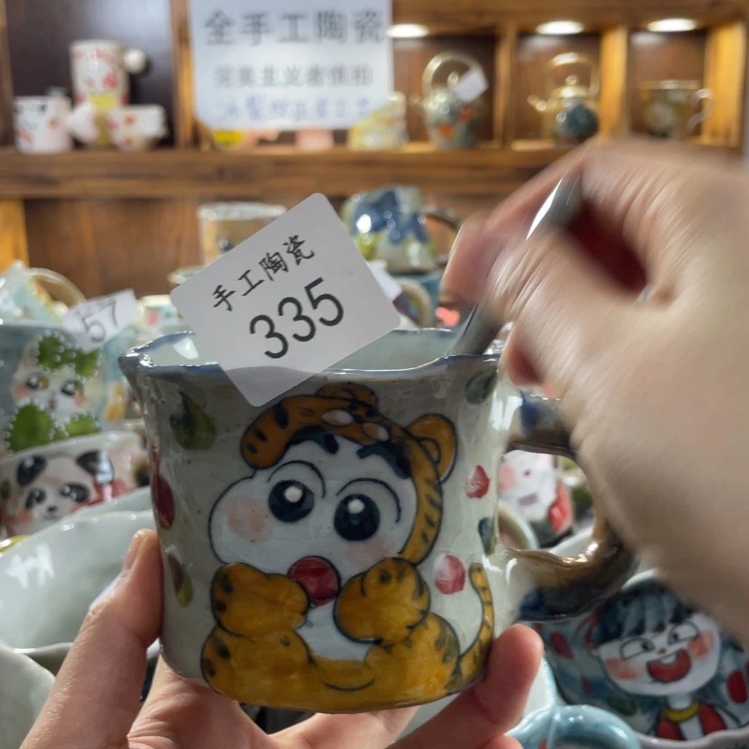 景德镇手工陶瓷一杯一勺335