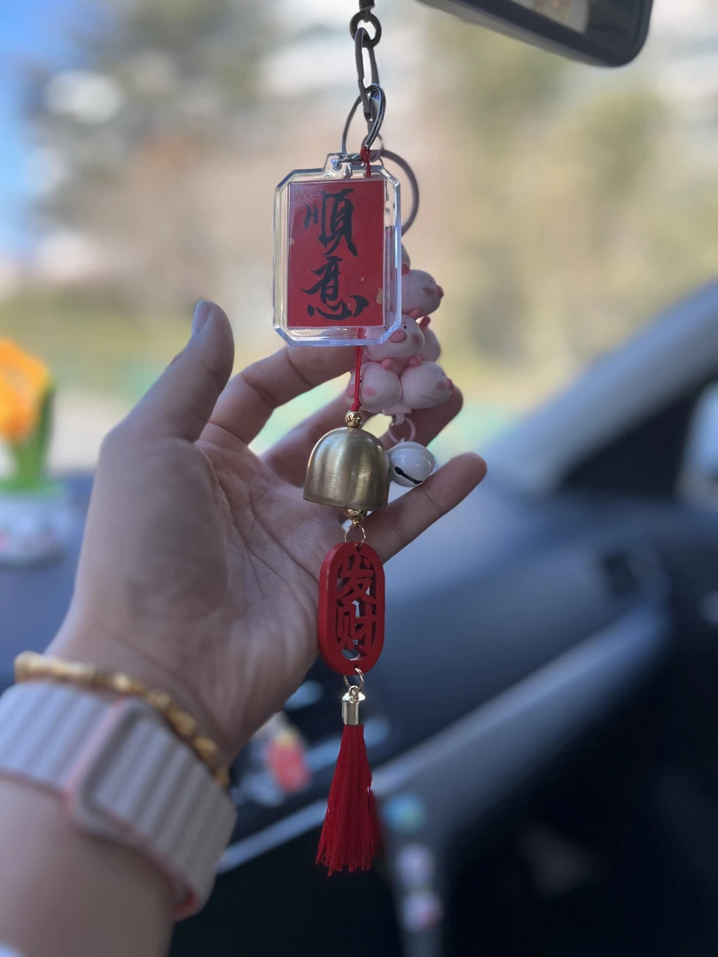 汽车挂件发财顺遂新年许愿牌diy纯铜铃铛及配件商铺进门提醒铃铛