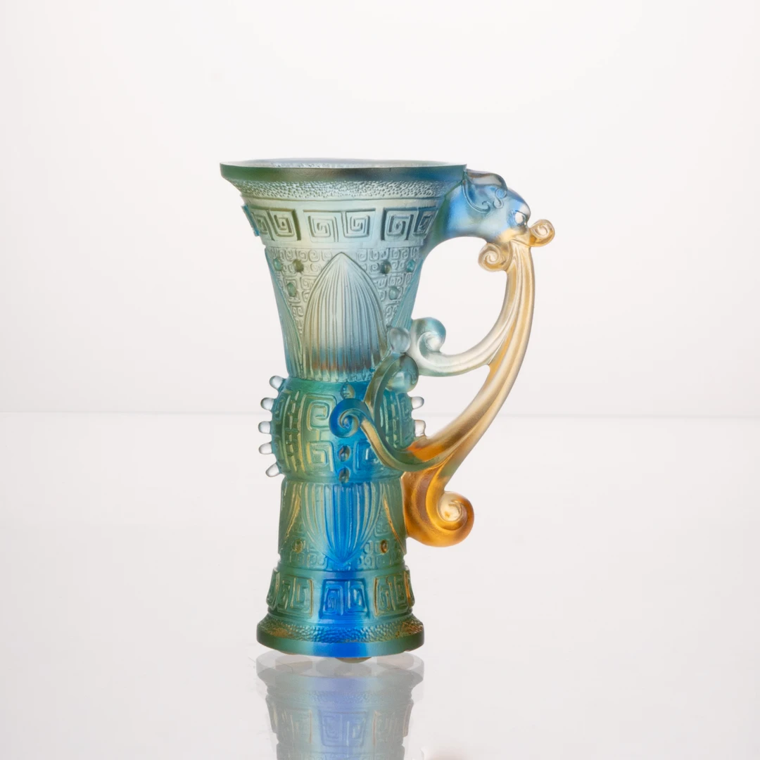 采莲东方美学会客厅【龙凤尊】极简轻奢新中式书置物架摆件