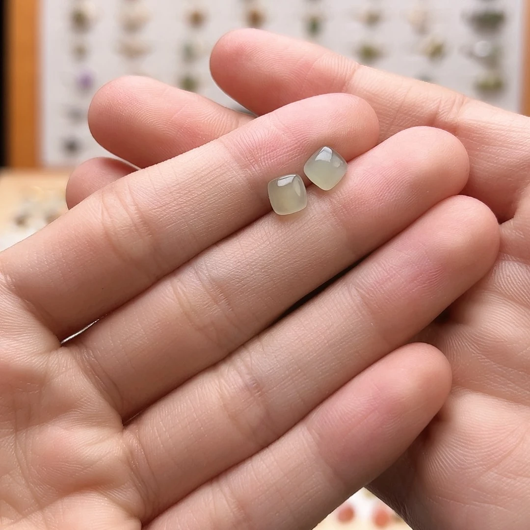 银S925镶嵌和田玉耳饰