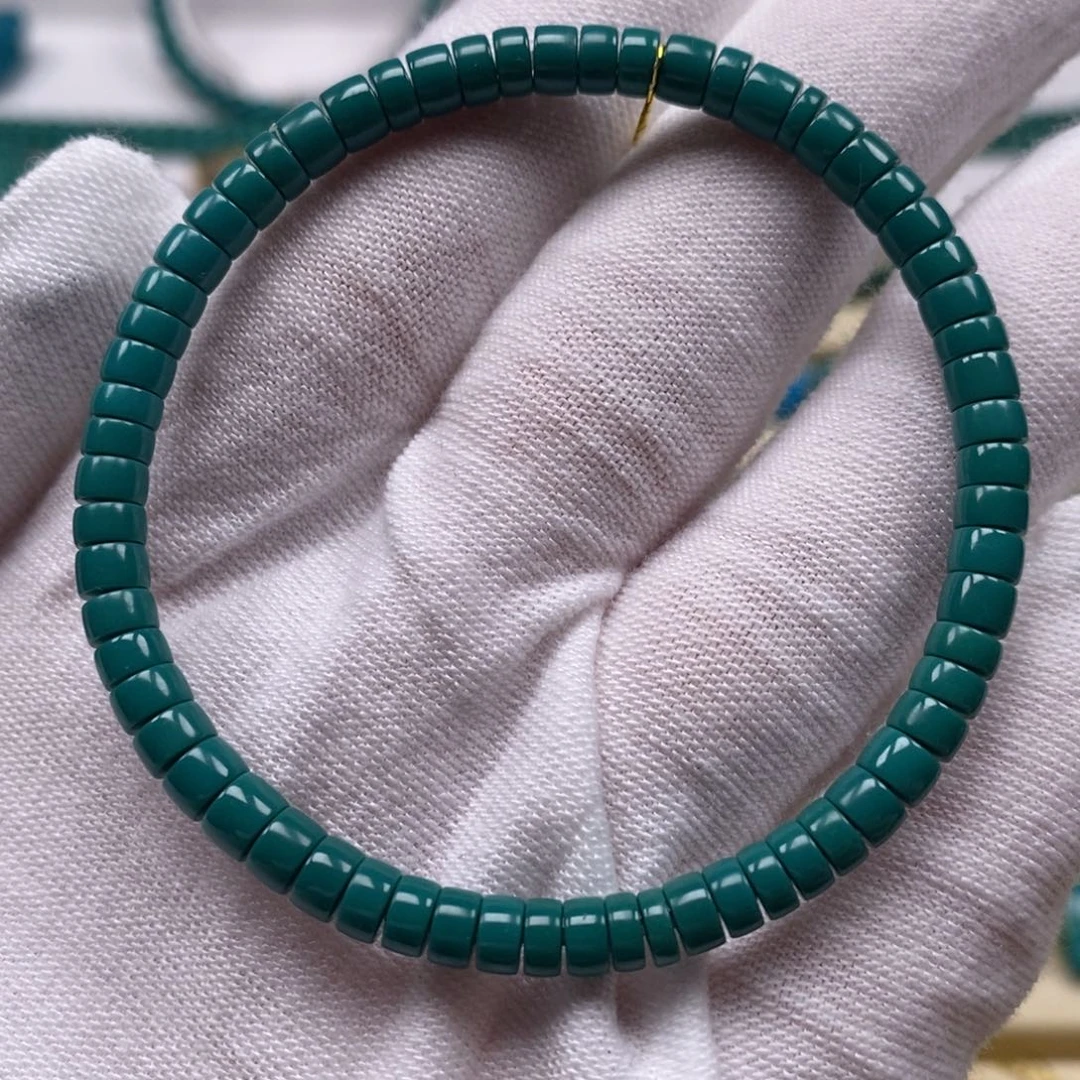 绿松石未镶嵌珠宝奇石直切单圈4.3mm