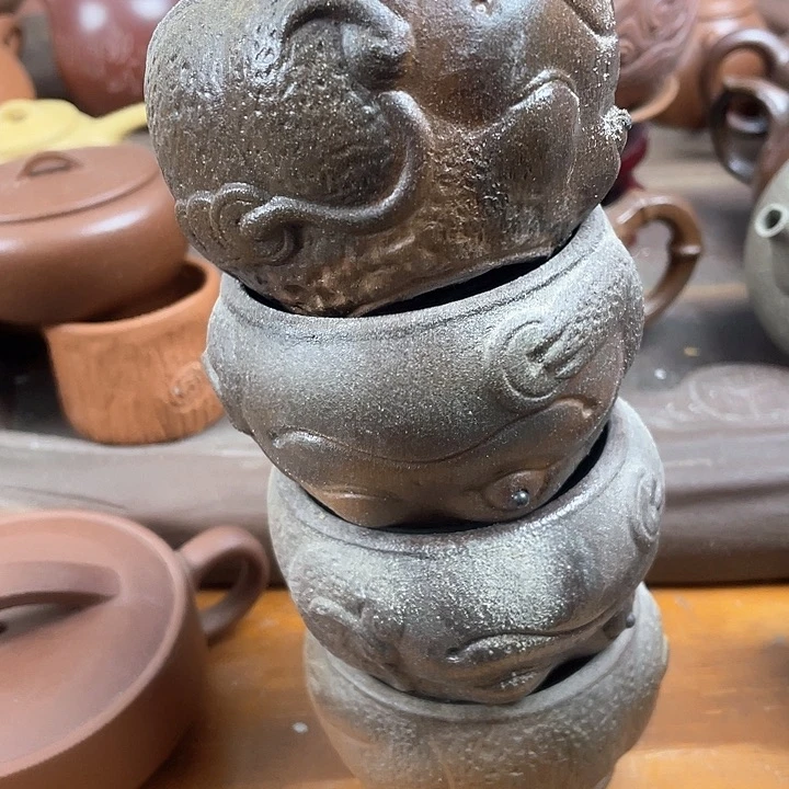 紫砂茶壶处理四个