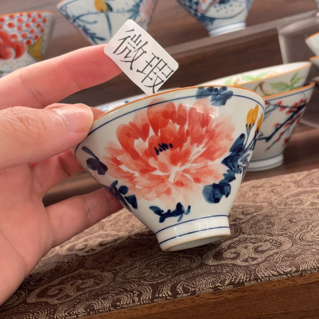 釉下手绘茶具微瑕