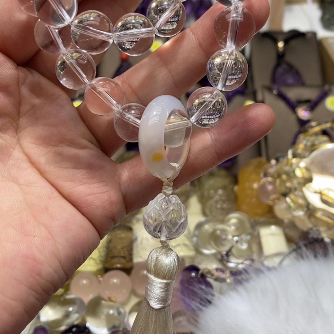 手链水晶未镶嵌白水晶手持12+