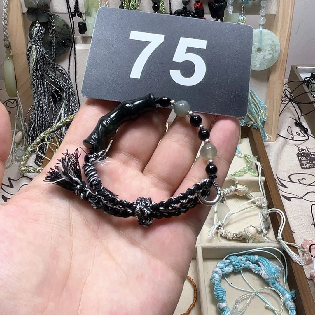 蛇纹石玉合金手链