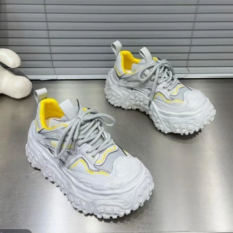 秋季欧货松糕轮胎老爹鞋女新款复古时尚百搭运动休闲擦色溶解鞋潮