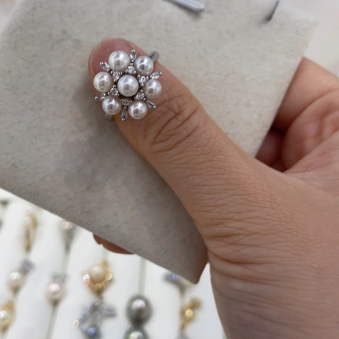 海水珍珠戒指银S925镶嵌